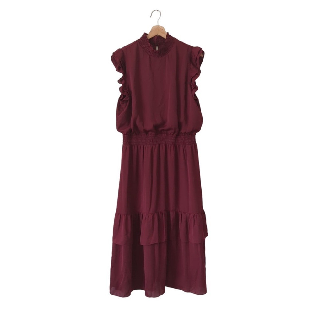 Maroon Midi Dress